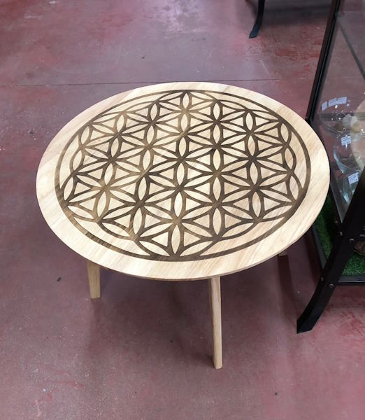Mesa Madera Sésamo Flor de la Vida